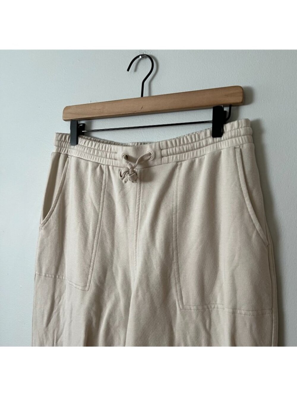 Quince SuperSoft Fleece Joggers Off-White Women's Size Medium - Picture 3 of 10
